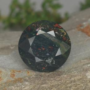 Eliotropio naturale verde da 7,35 ct, taglio rotondo, opaco