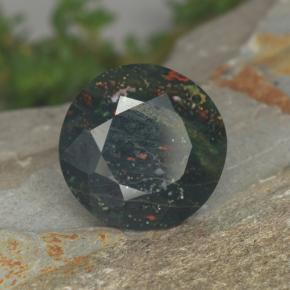 Eliotropio naturale verde da 7,35 ct, taglio rotondo, opaco