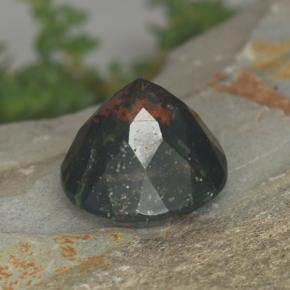 Eliotropio naturale verde da 7,35 ct, taglio rotondo, opaco