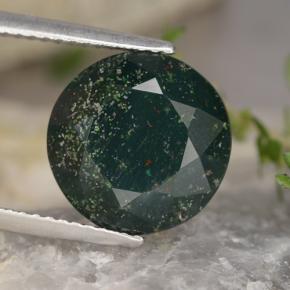 Eliotropio naturale verde da 5,41 ct, taglio rotondo, opaco