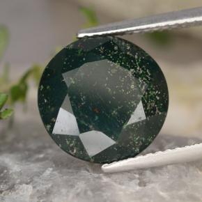 Eliotropio naturale verde da 5,41 ct, taglio rotondo, opaco