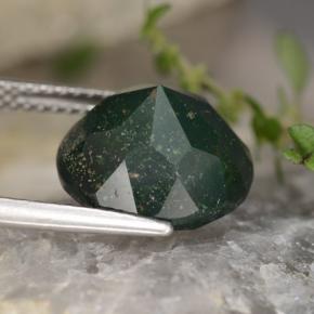 Eliotropio naturale verde da 5,41 ct, taglio rotondo, opaco