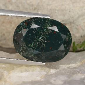 Eliotropio naturale verde da 7,10 ct, taglio ovale, opaco