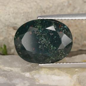 Eliotropio naturale verde da 7,10 ct, taglio ovale, opaco