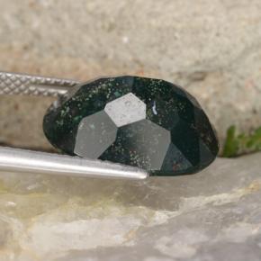 Eliotropio naturale verde da 7,10 ct, taglio ovale, opaco