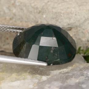 Eliotropio naturale verde da 11,29 ct, taglio ovale, opaco