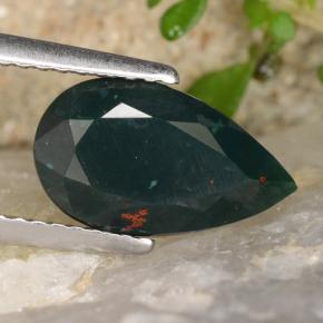 Eliotropio naturale verde da 2,31 ct, taglio a pera, opaco