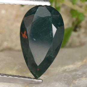 Eliotropio naturale verde da 2,31 ct, taglio a pera, opaco