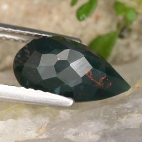 Eliotropio naturale verde da 2,31 ct, taglio a pera, opaco