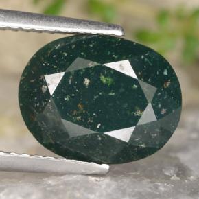 Pietra del sangue Verde maculato naturale da 2.94 ct, Taglio ovale, Opaco