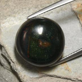 Eliotropio naturale verde da 15,88 ct, taglio rotondo, opaco