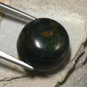 Eliotropio naturale verde da 15,88 ct, taglio rotondo, opaco