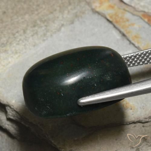 Pietra del sangue Verde foresta naturale da 18.22 ct, Ovale, Opaco
