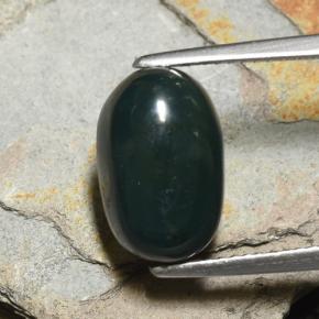Pietra del sangue Verde scuro naturale da 5.28 ct, Taglio ovale, Opaco