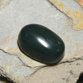Pietra del sangue Verde scuro naturale da 5.28 ct, Taglio ovale, Opaco