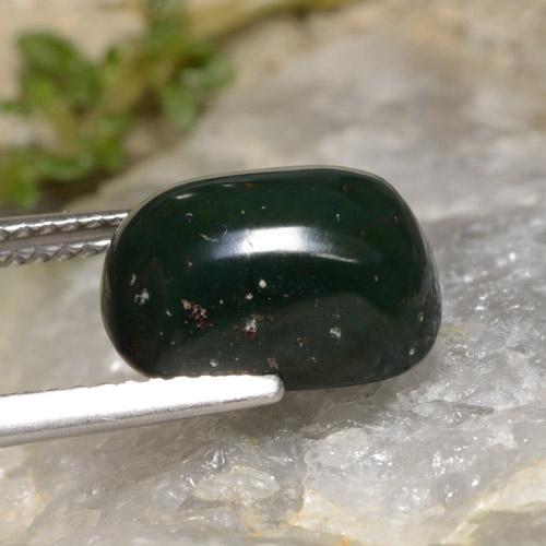 Pietra del sangue Verde scuro naturale da 4.37 ct, Taglio a cuscino, Opaco