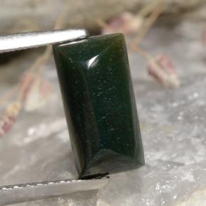Eliotropio naturale verde da 1,65 ct, baguette, opaco