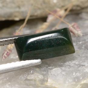 Eliotropio naturale verde da 1,65 ct, baguette, opaco