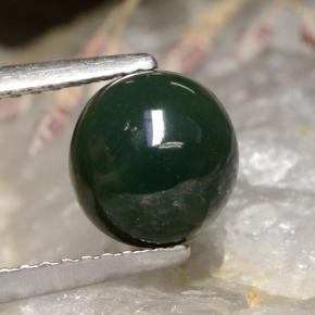 Eliotropio naturale verde da 2,00 ct, taglio rotondo, opaco