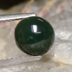 Eliotropio naturale verde da 2,00 ct, taglio rotondo, opaco