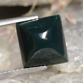 Eliotropio naturale verde maculato da 4,25 ct, quadrato, opaco