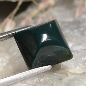 Eliotropio naturale verde maculato da 4,25 ct, quadrato, opaco