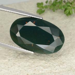 Eliotropio naturale verde da 17,58 ct, taglio ovale, opaco