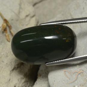 Pietra del sangue Verde scuro naturale da 34.74 ct, Ovale, Opaco