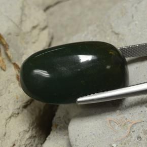Pietra del sangue Verde scuro naturale da 34.74 ct, Ovale, Opaco