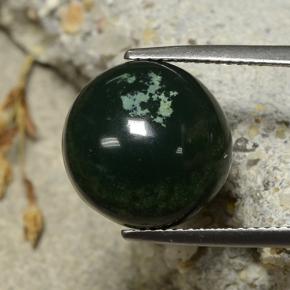 Eliotropio naturale verde da 8,69 ct, taglio rotondo, opaco