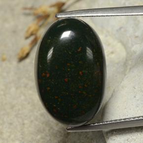 Eliotropio naturale verde da 17,32 ct, taglio ovale, opaco