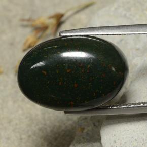 Eliotropio naturale verde da 17,32 ct, taglio ovale, opaco