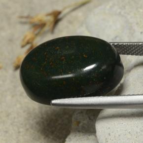 Eliotropio naturale verde da 17,32 ct, taglio ovale, opaco