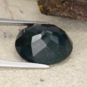 Pietra del sangue Verde multicolore naturale da 9.75 ct, Taglio ovale, Opaco