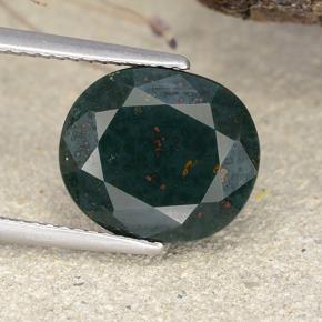 Eliotropio naturale verde da 6,33 ct, taglio ovale, opaco