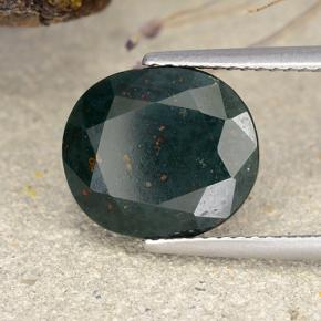 Eliotropio naturale verde da 6,33 ct, taglio ovale, opaco