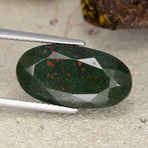 Eliotropio naturale verde da 12,15 ct, taglio ovale, opaco