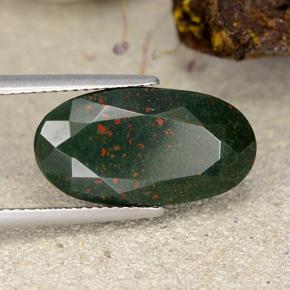 Eliotropio naturale verde da 12,15 ct, taglio ovale, opaco