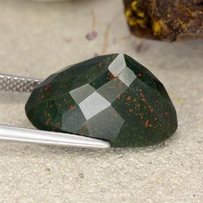 Eliotropio naturale verde da 12,15 ct, taglio ovale, opaco