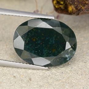 Eliotropio naturale verde da 7,94 ct, taglio ovale, opaco