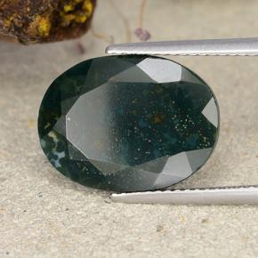 Eliotropio naturale verde da 7,94 ct, taglio ovale, opaco