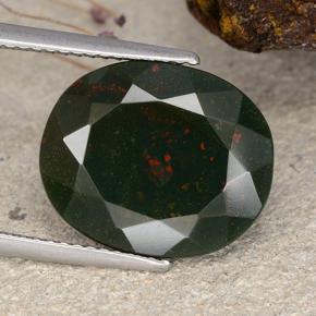 Eliotropio naturale verde da 8,28 ct, taglio ovale, opaco
