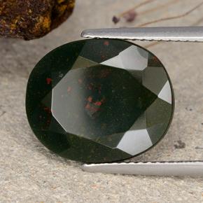 Eliotropio naturale verde da 8,28 ct, taglio ovale, opaco