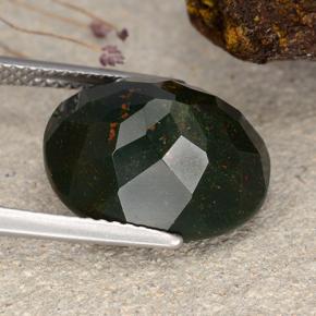 Eliotropio naturale verde da 8,28 ct, taglio ovale, opaco