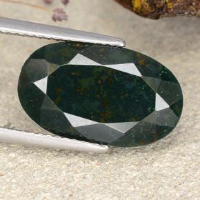 Eliotropio naturale verde da 7,73 ct, taglio ovale, opaco