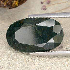 Eliotropio naturale verde da 7,73 ct, taglio ovale, opaco