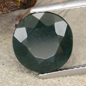 Eliotropio naturale verde da 3,86 ct, taglio rotondo, opaco