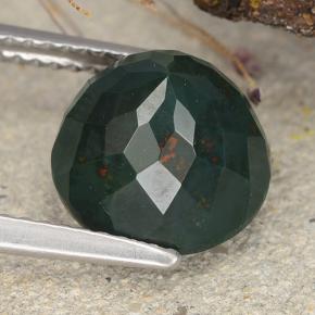 Eliotropio naturale verde da 3,86 ct, taglio rotondo, opaco