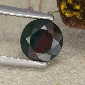 Eliotropio naturale verde da 0,68 ct, taglio rotondo, opaco
