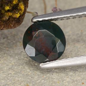 Eliotropio naturale verde da 0,68 ct, taglio rotondo, opaco